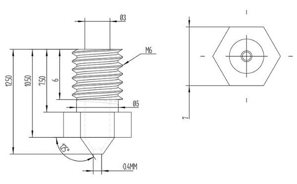 0.4mm Nozzle - 3mm