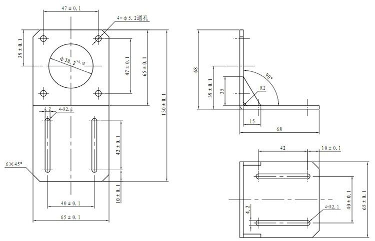 nema 23 step motor tutucu teknik cizim