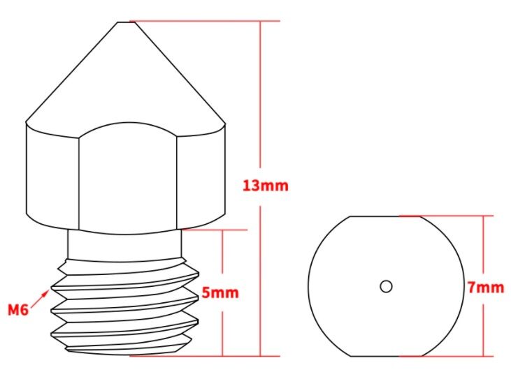 MK8 Titanyum Nozzle 0.4mm